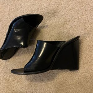 Black zara wedge mules